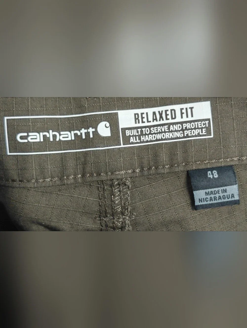 Carhartt Work Shorts Men's 48 Force Relaxed Fit Ripstop Cargo Olive Green